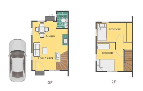 Mika Floor Plan House and Lot in Amadeo